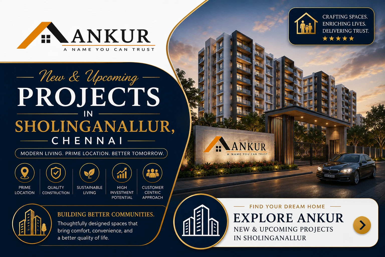 Ankur official logo for Sholinganallur residential projects