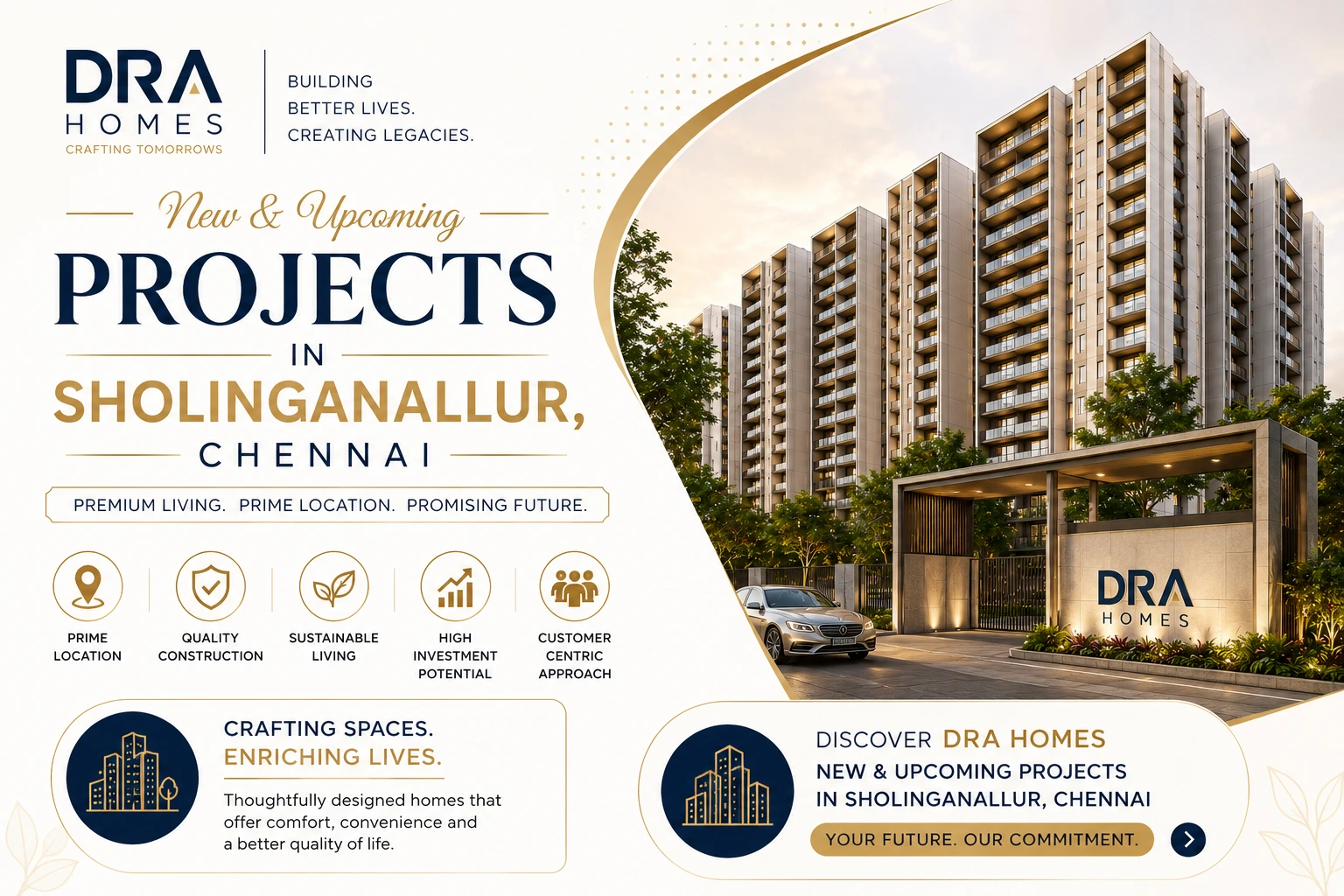 DRA Homes official logo for Sholinganallur residential projects