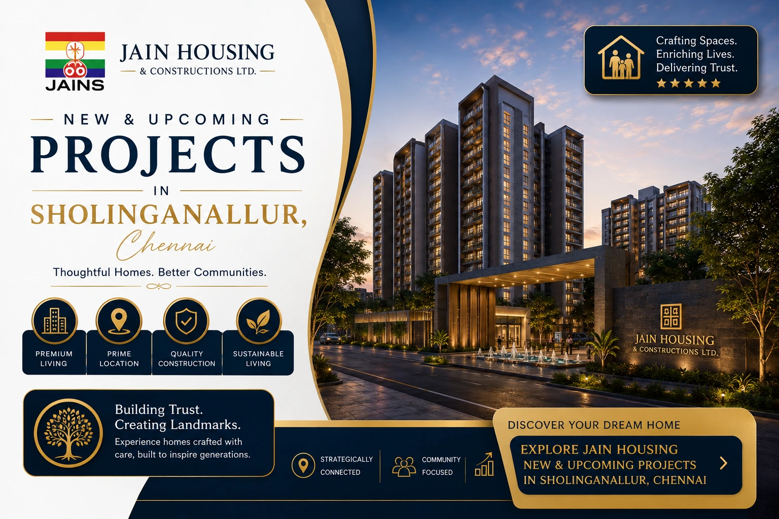 Jain Housing official logo for Sholinganallur residential projects