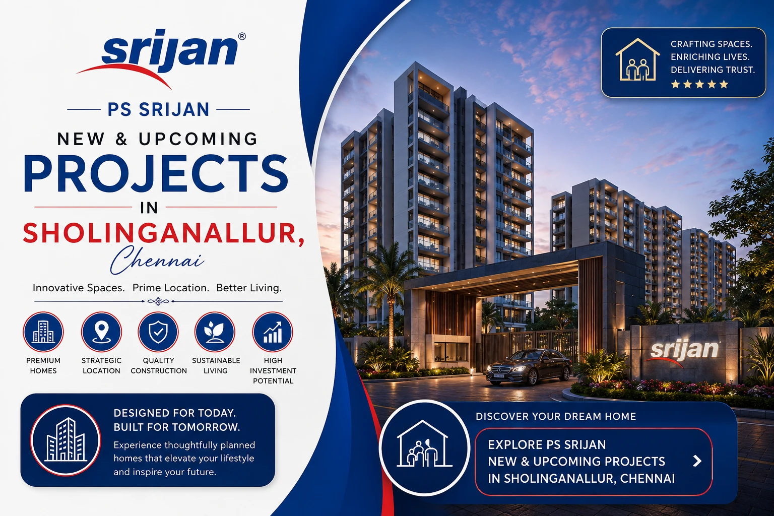PS Srijan official logo for Sholinganallur residential projects