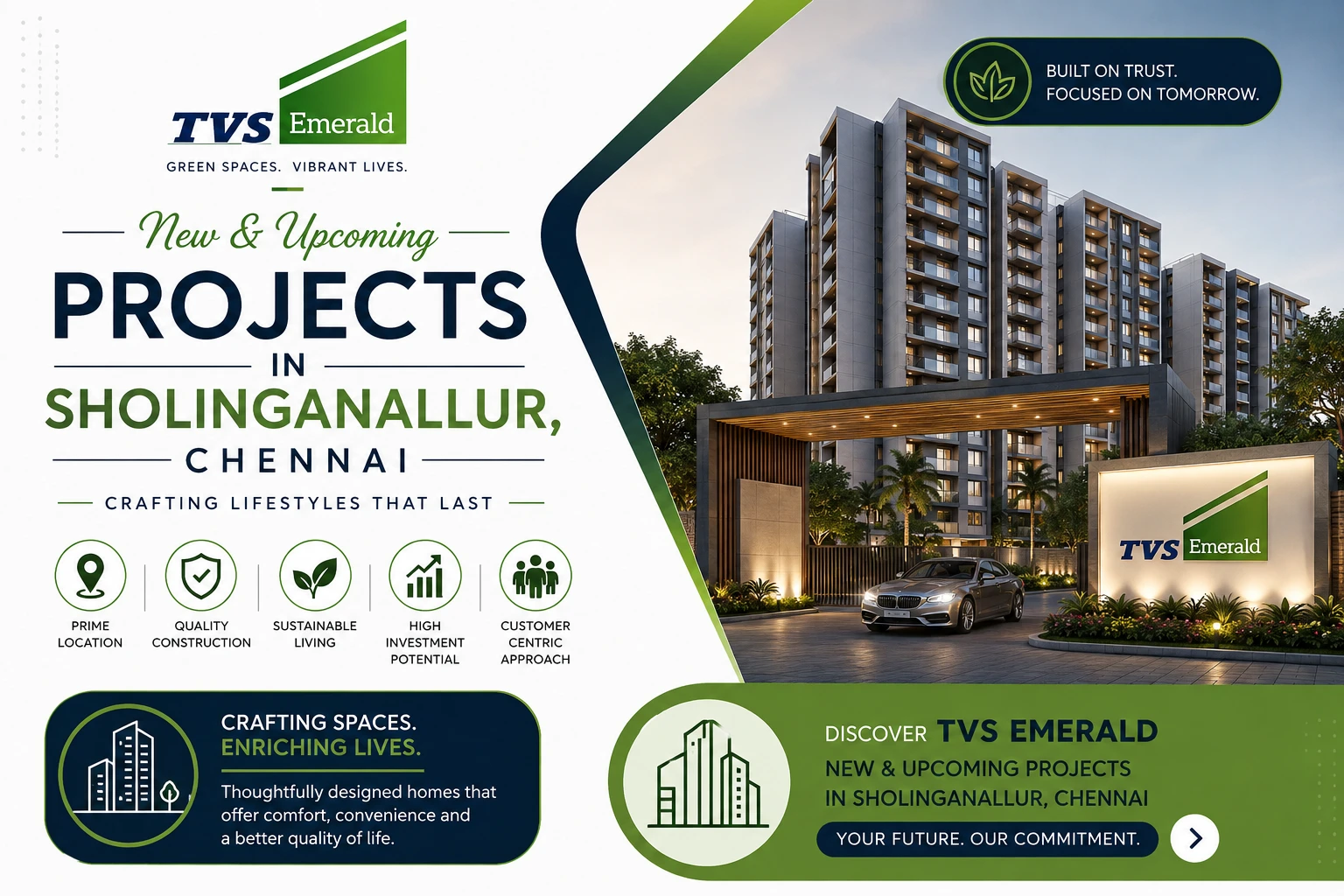 TVS Emerald official logo for Sholinganallur residential projects