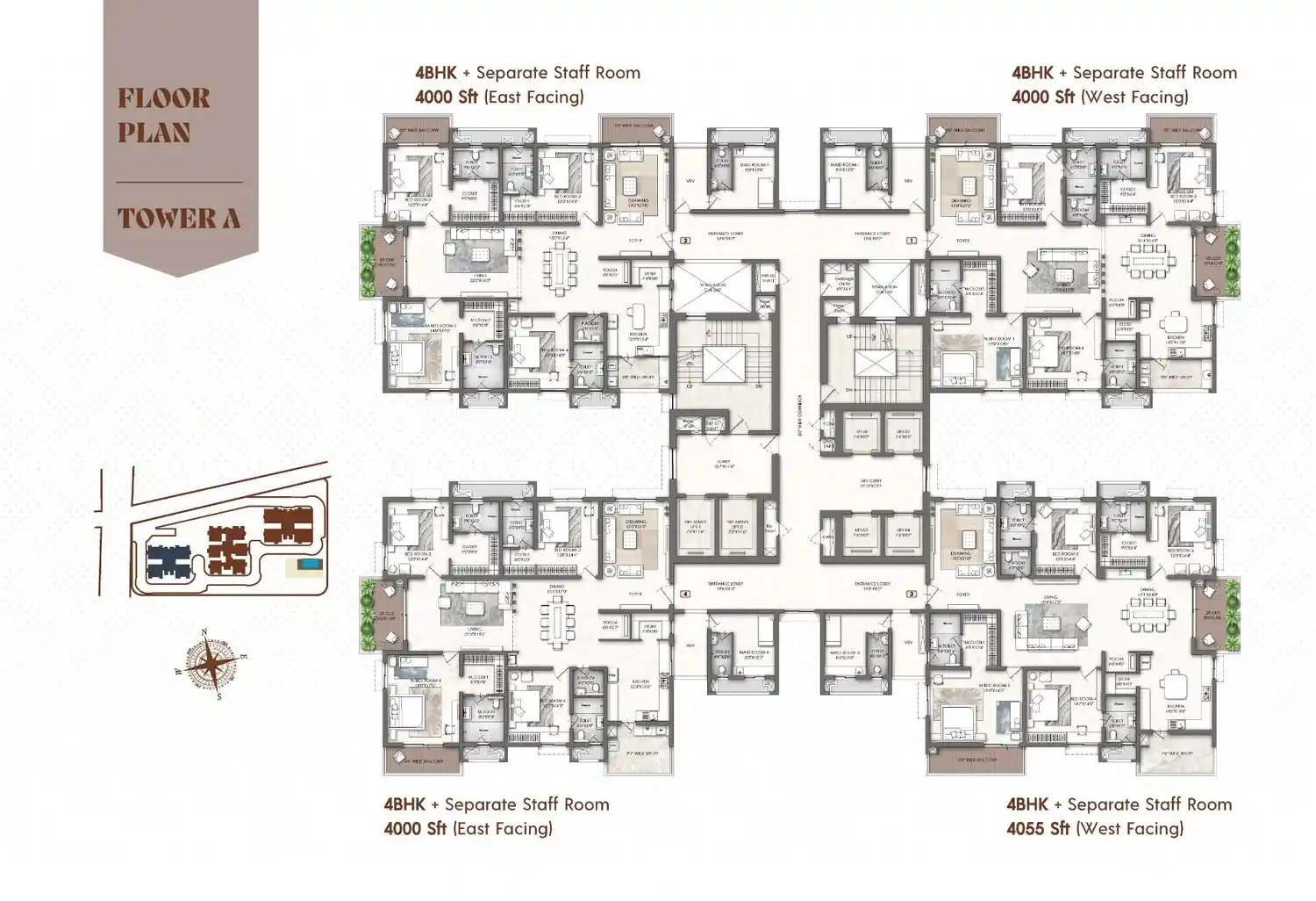 3 BHK floor plan Urbanrise Thoraipakkam Chennai