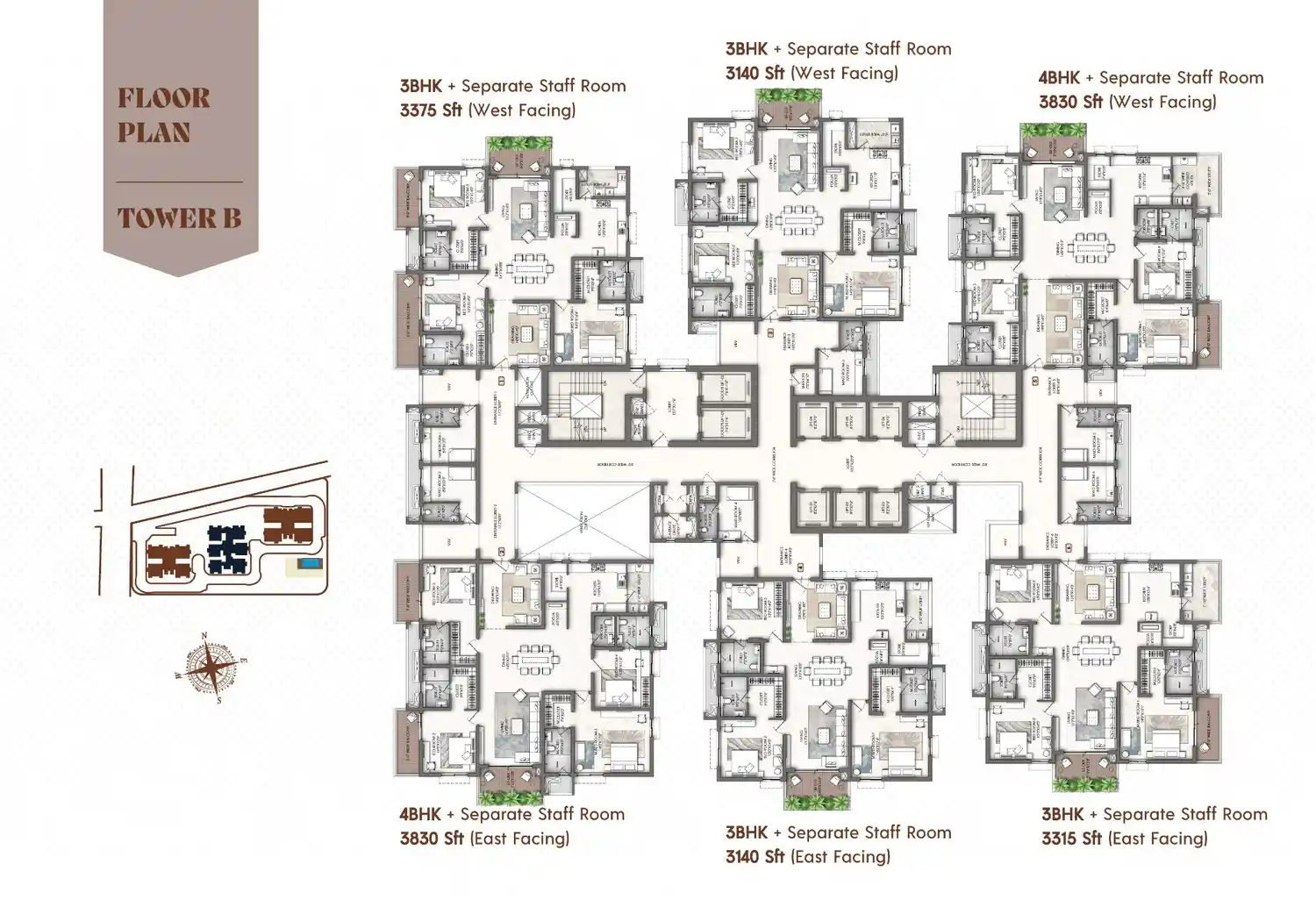 2 BHK floor plan Urbanrise Thoraipakkam Chennai