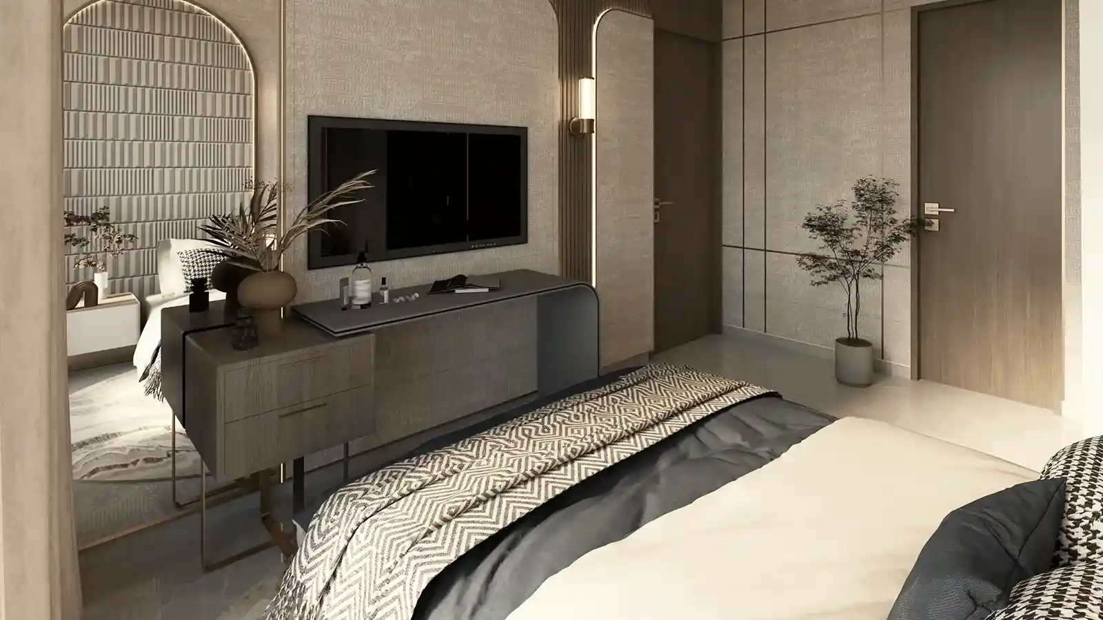 Master bedroom interior Urbanrise Thoraipakkam Chennai
