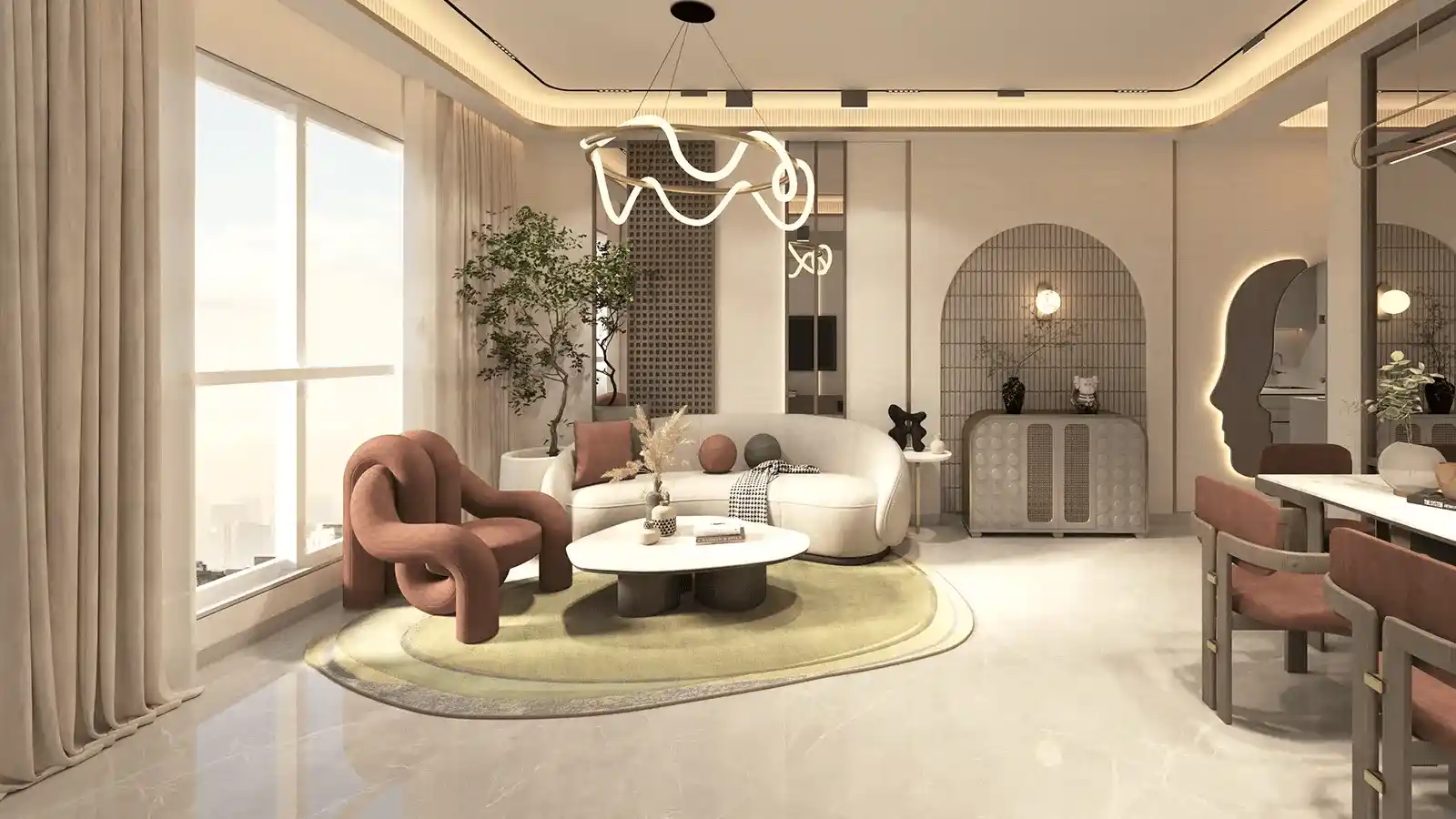 Spacious living room interior at Urbanrise Thoraipakkam Chennai