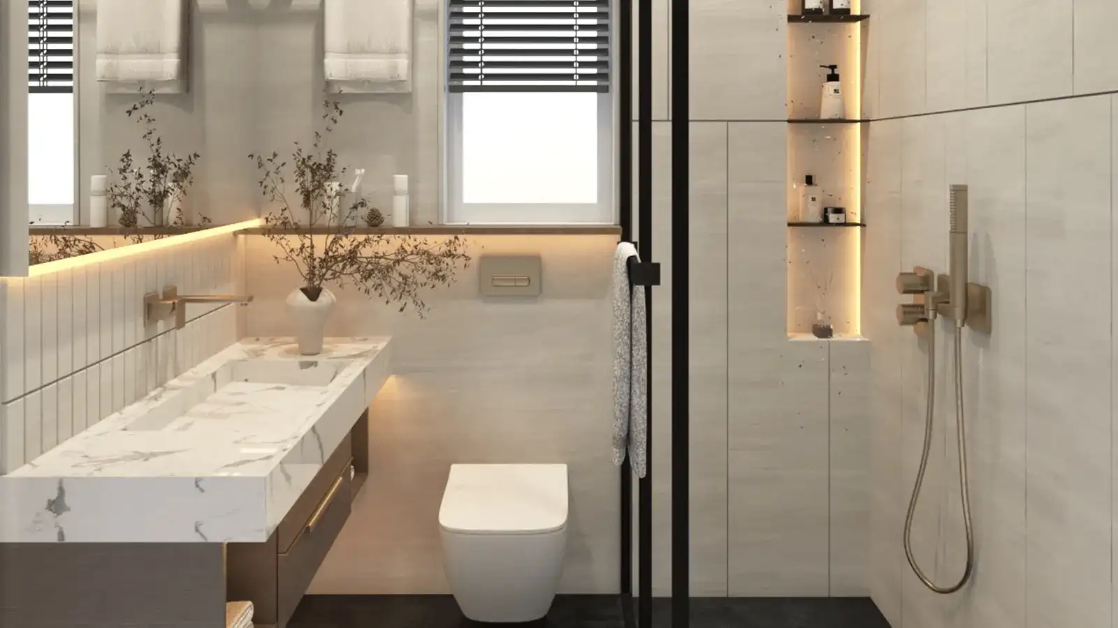 Luxury bathroom with premium fittings at Urbanrise Thoraipakkam